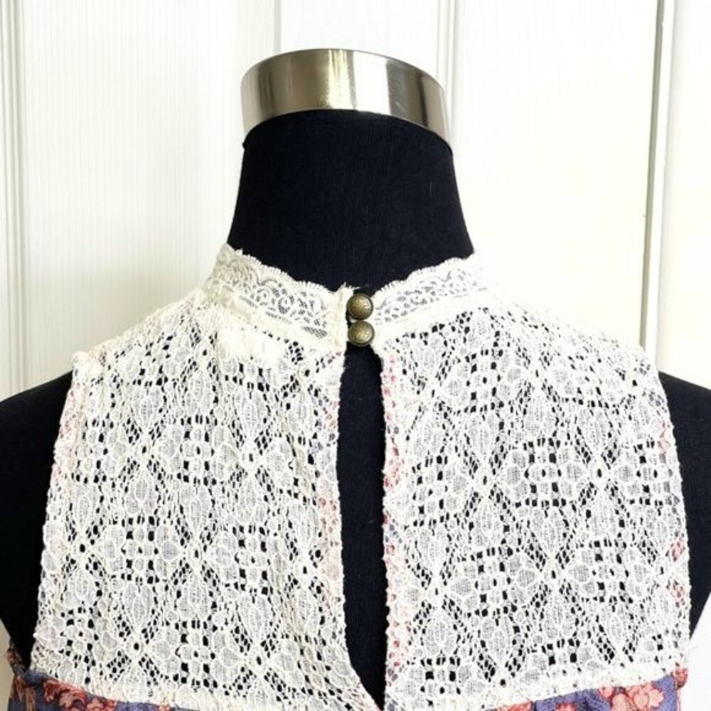 Maurice  Floral Crochet Sleeveless Fully Lined Flowy Dress Size XS - Picture 6 of 14
